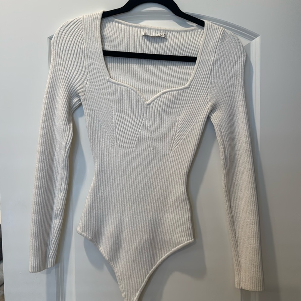 White knit bodysuit